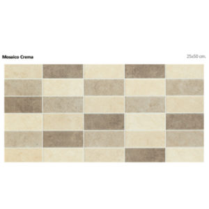 ESENZA MOSAICO CREMA 25X50 - 8 pces/m2 - 45 833,36 Ar HT - 16 pces/CRT - 91 666.72 Ar HT - carton/28 Kg
