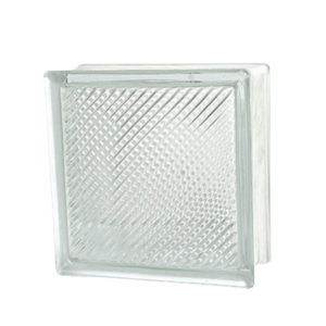 BRIQUE DE VERRE OBLIQUE LINE 190X190X80 - 11 900 AR TTC/ PIÈCE–71 400 AR TTC/ CARTON/ 6 PIÈCES