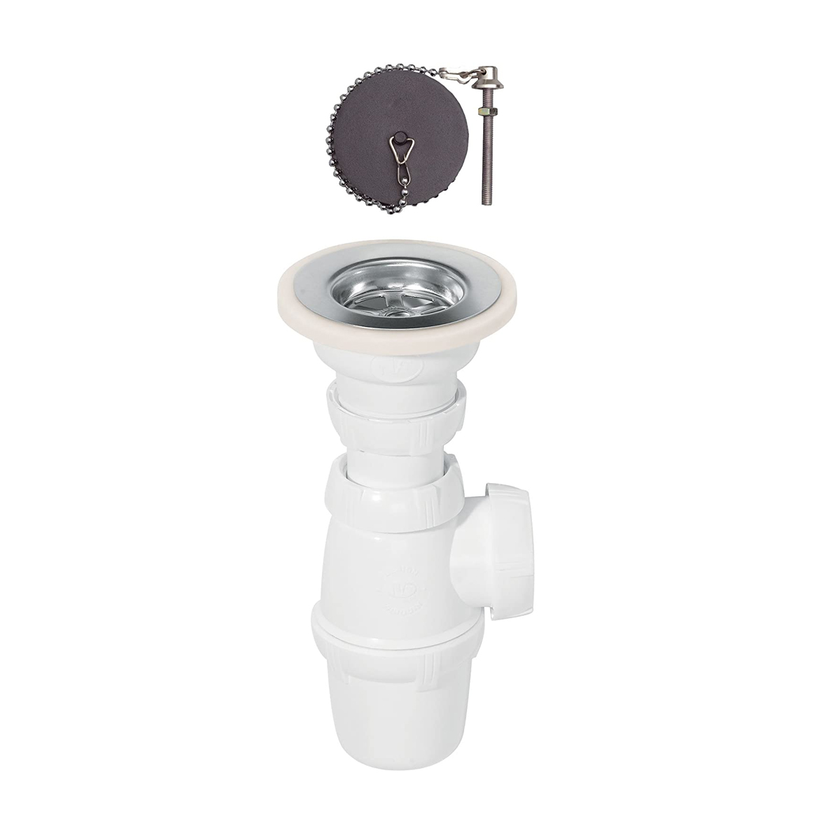 SIPHON EVIER REGLABLE+BONDE A/ BOUCHON REF SP3214 – Disconord