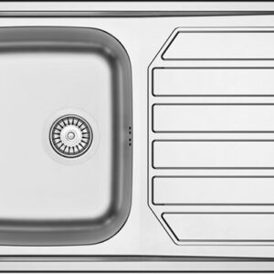EVIER INOX SIMPLE BAC AVEC EGOUTTOIR 800x500x160mm REF E42080