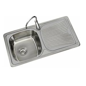EVIER INOX SIMPLE BAC AVEC EGOUTTOIR 800x500x160mm REF E42080