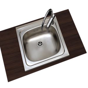 EVIER INOX 1 BAC SANS EGOUTTOIR  450X450 MM REF E4450