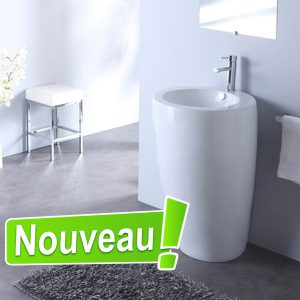 LAVABO SUR PIED BLANC LT-7001
