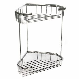 ETAGERE D'ANGLE 2 NIV CHROME 17,5x17,5x26,5