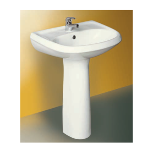 LAVABO A/COLONNE TURQUOISE BLANC Réf.106310