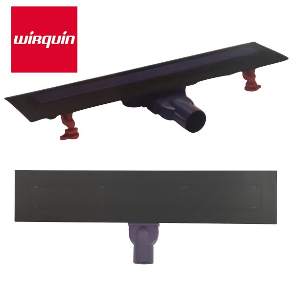 CANIVEAU SLIM 50 BLACK TOUCH POUR DOUCHE A L'ITALIENNE REF 30722864