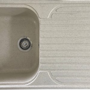 EVIER COMPOSITE STKZ 1C1E GRANITO GRIS 1BAC + 1EG